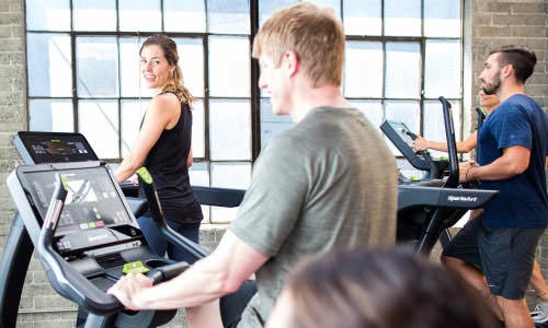 people working out in fitness center